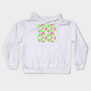 Strawberries Pattern - Hot Pink and Blue Kids Hoodie